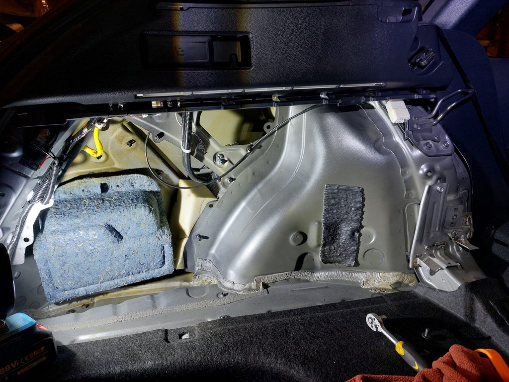2024 Toyota Corolla rear wheel arch before sound deadening
