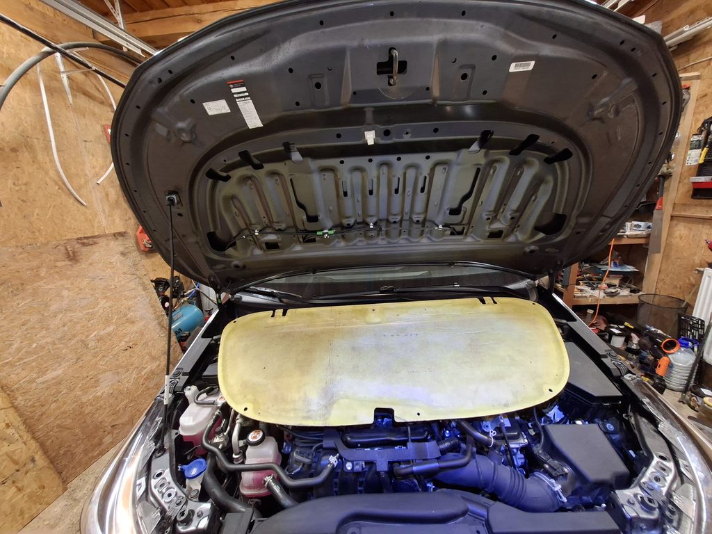 2024 Toyota Corolla factory hood insulation pad removed