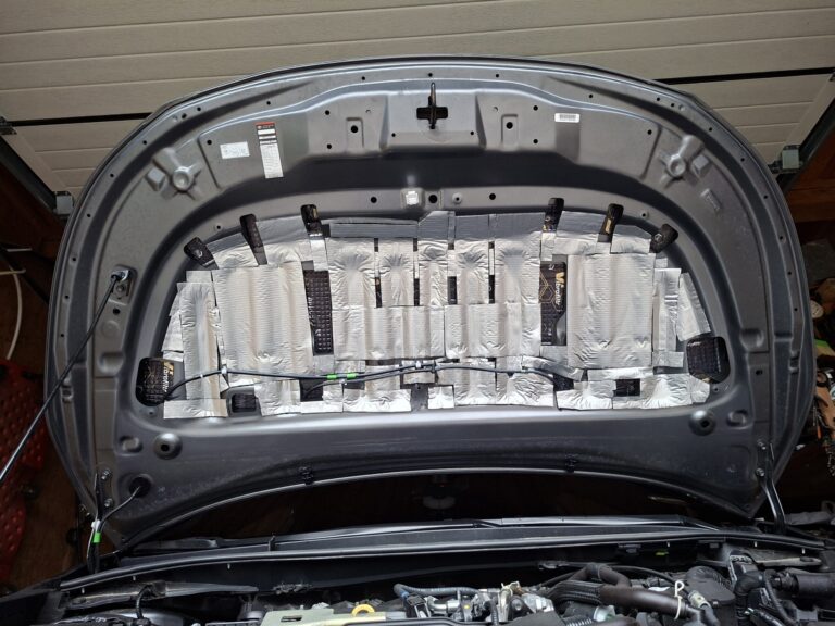 2024 Toyota Corolla hood sound deadening with additional insulation installed