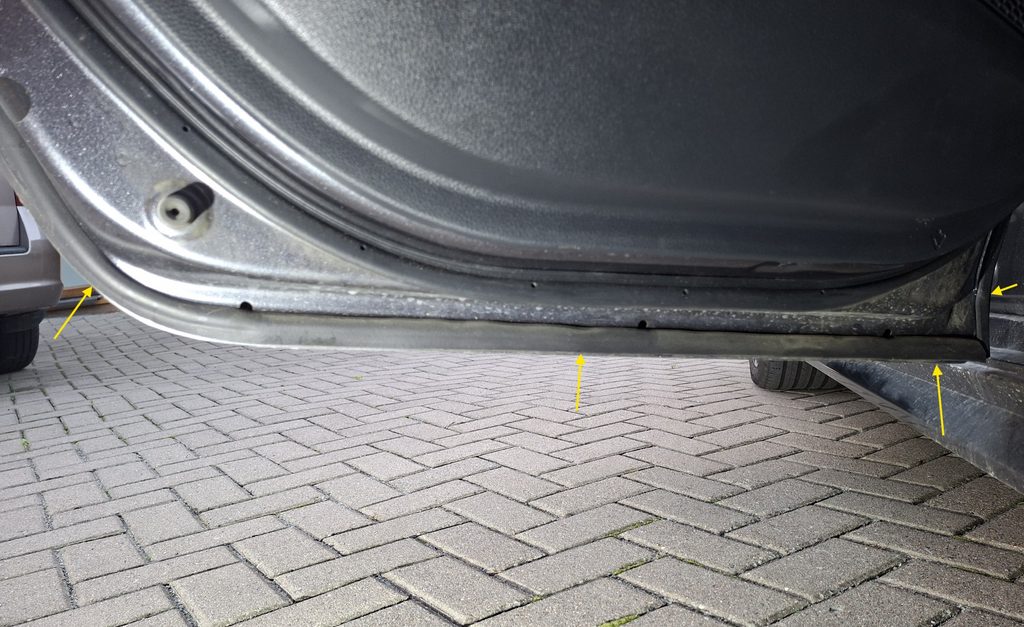 Toyota Corolla rear door additional lower rubber seal installation